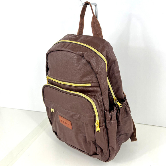 KARIA Women\'s Fashion Backpack Purse Brown Brand New High Quality Great Gift NEW main image 7